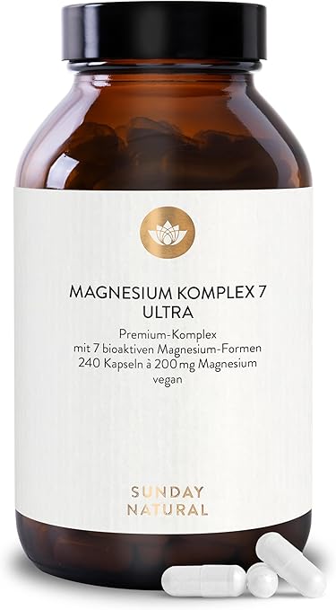 SUNDAY NATURAL® Magnesium Komplex hochdosiert – 240 Kapseln