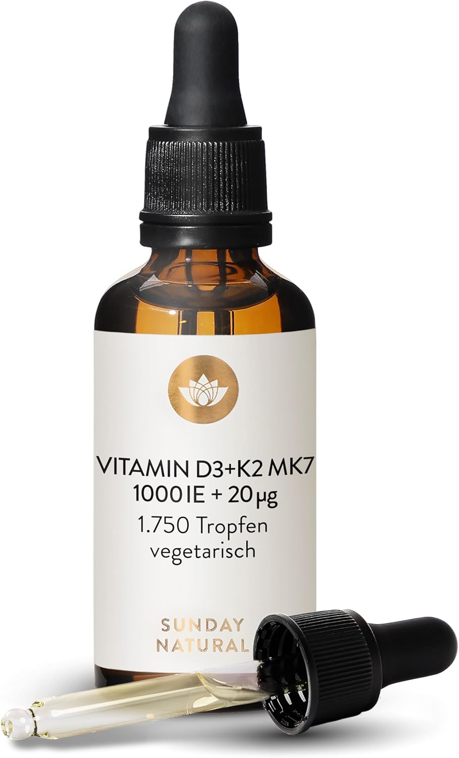 SUNDAY NATURAL® Vitamin D3 K2 Tropfen