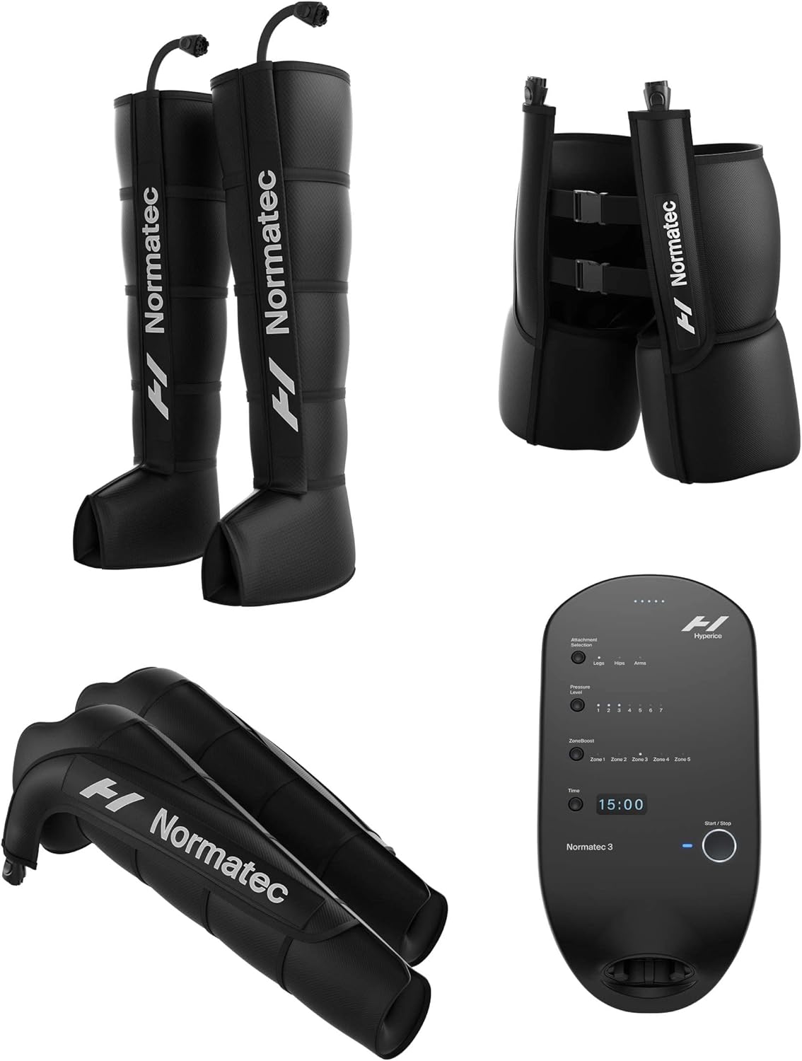 Hyperice Normatec 3 – Erholungssystem mit patentierter dynamischer Kompressionsmassage-Technologie (Normatec 3 Ganzkörper (Standardgröße Beine + Hüften + Arme))