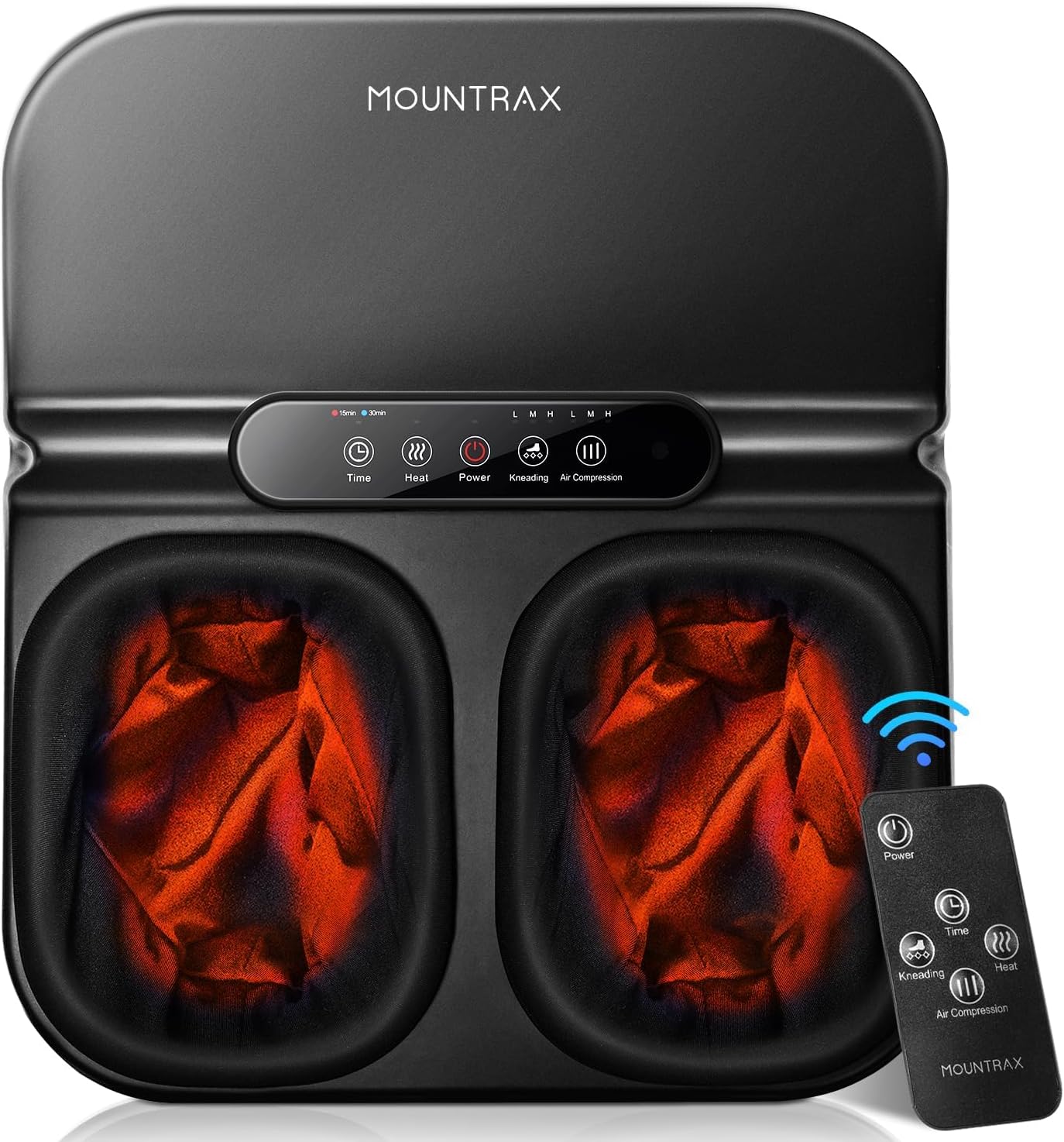Mountrax Fußmassagegerät mit Wärme, Elektrisches Fußmassagegerät bei Plantarfasziitis und Neuropathie, 3D-Kneten, Rollen & Luftkompression